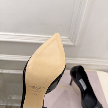 JIMMY CHOO 26S HIGH HEELS 100 MM IN BLACK SHINY CALFSKIN