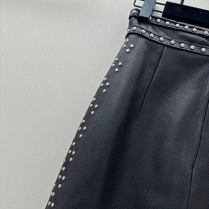 HERMES 26S LEATHER SKIRT 734