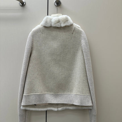 FENDI 26S FUR JACKET WITH KNIT SLEEVES 473