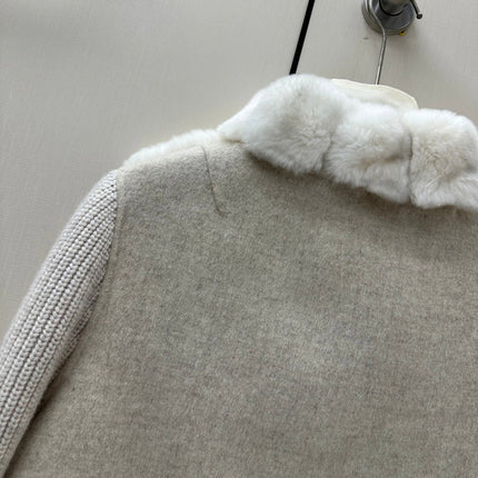 FENDI 26S FUR JACKET WITH KNIT SLEEVES 473