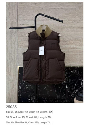 CELINE SLEEVELESS PUFFER JACKET IN BROWN