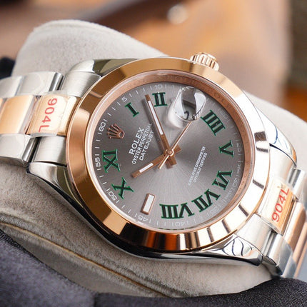 DATEJUST 41MM SMOOTH BEZEL WIMBLEDON DIAL